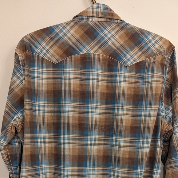 American Eagle | Plaid Button-Down Western-style Shirt - Picture 3 of 4
